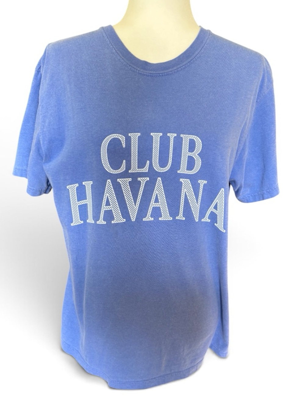 VICI periwinkle  Blue 'CLUB HAVANA'  Short Sleeve Tee